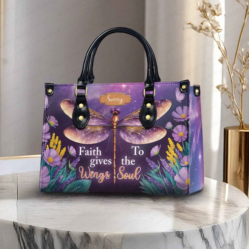 '- Gives Wings to the Soul Personalized Christian Handbag