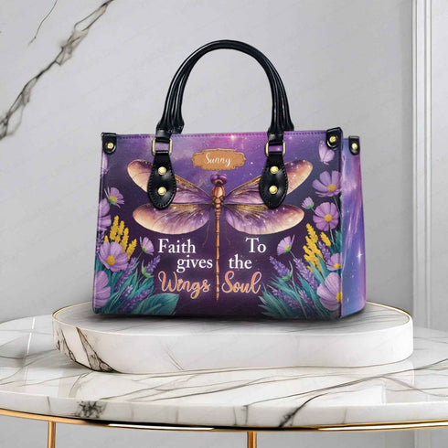 '- Gives Wings to the Soul Personalized Christian Handbag