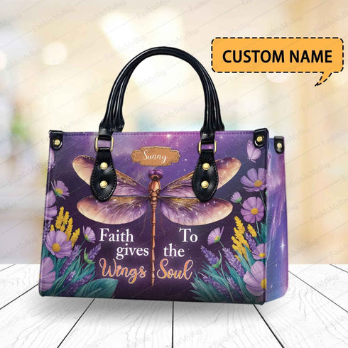 '- Gives Wings to the Soul Personalized Christian Handbag