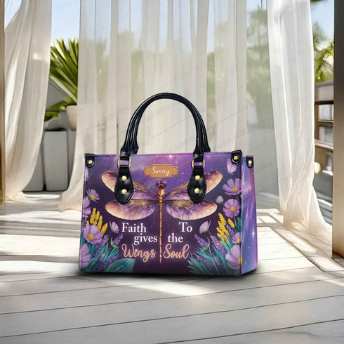 '- Gives Wings to the Soul Personalized Christian Handbag