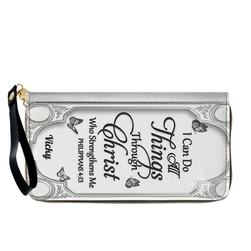 "I Can Do All Things" Inspirational Leather Bag & Wallet Set - Personalized Religious Gift - CHRISTIANARTBAG CAB0142326