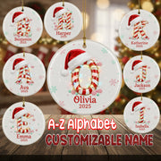 Candy Cane Alphabet 2025 2026 - Personalized Christmas Ornament - Faith In My Bag is a brand operated by Gemini Clothing LLC