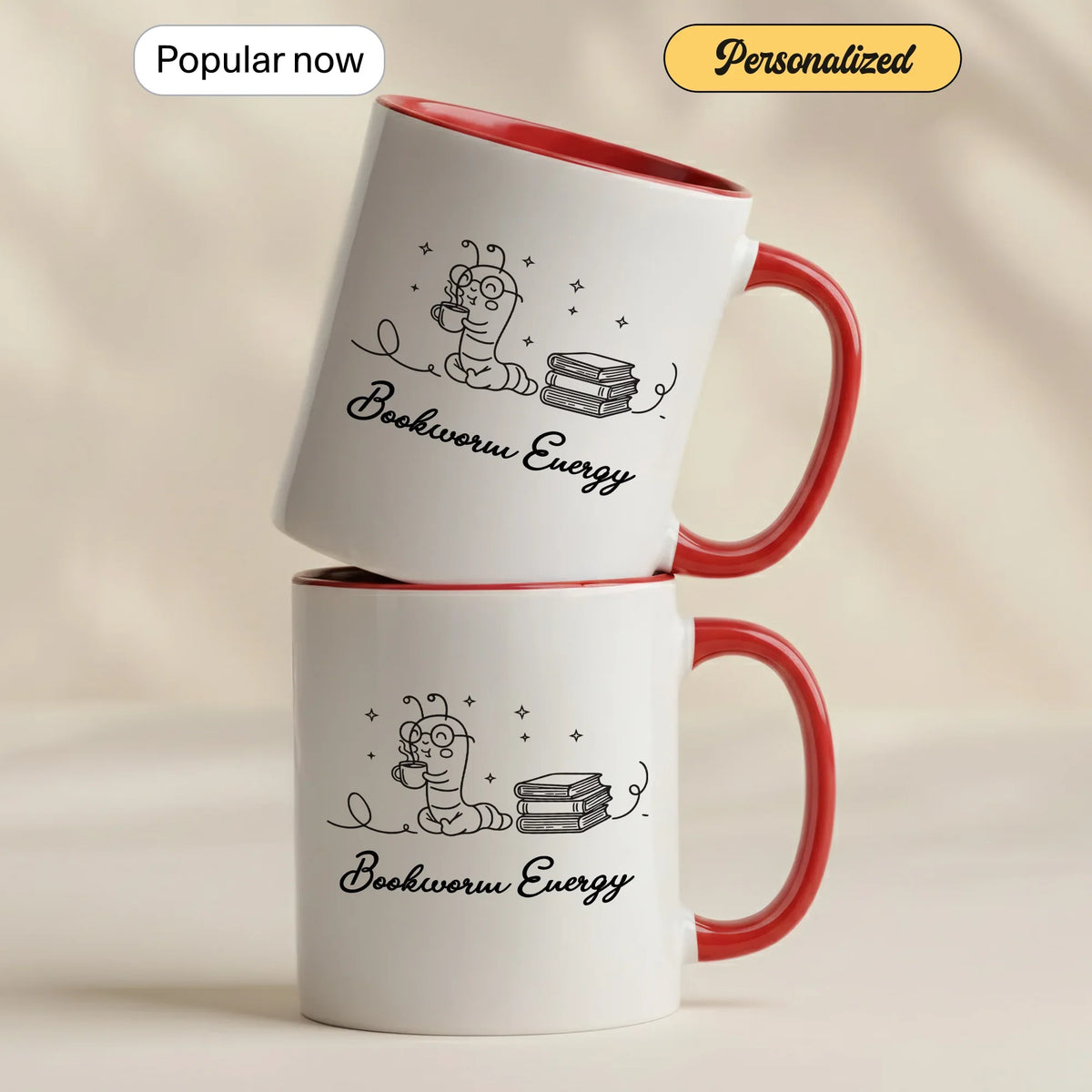 Bookworm Energy - Personalized Gift Mug - Faith In My Bag is a brand operated by Gemini Clothing LLC
