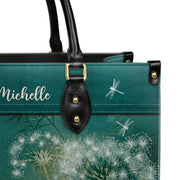 Christianart Designer Handbags, Delight Yourself In The Lord Psalm 37:4 Dandelion Dragonfly, Personalized Gifts, Gifts for Women, Christmas Gift.