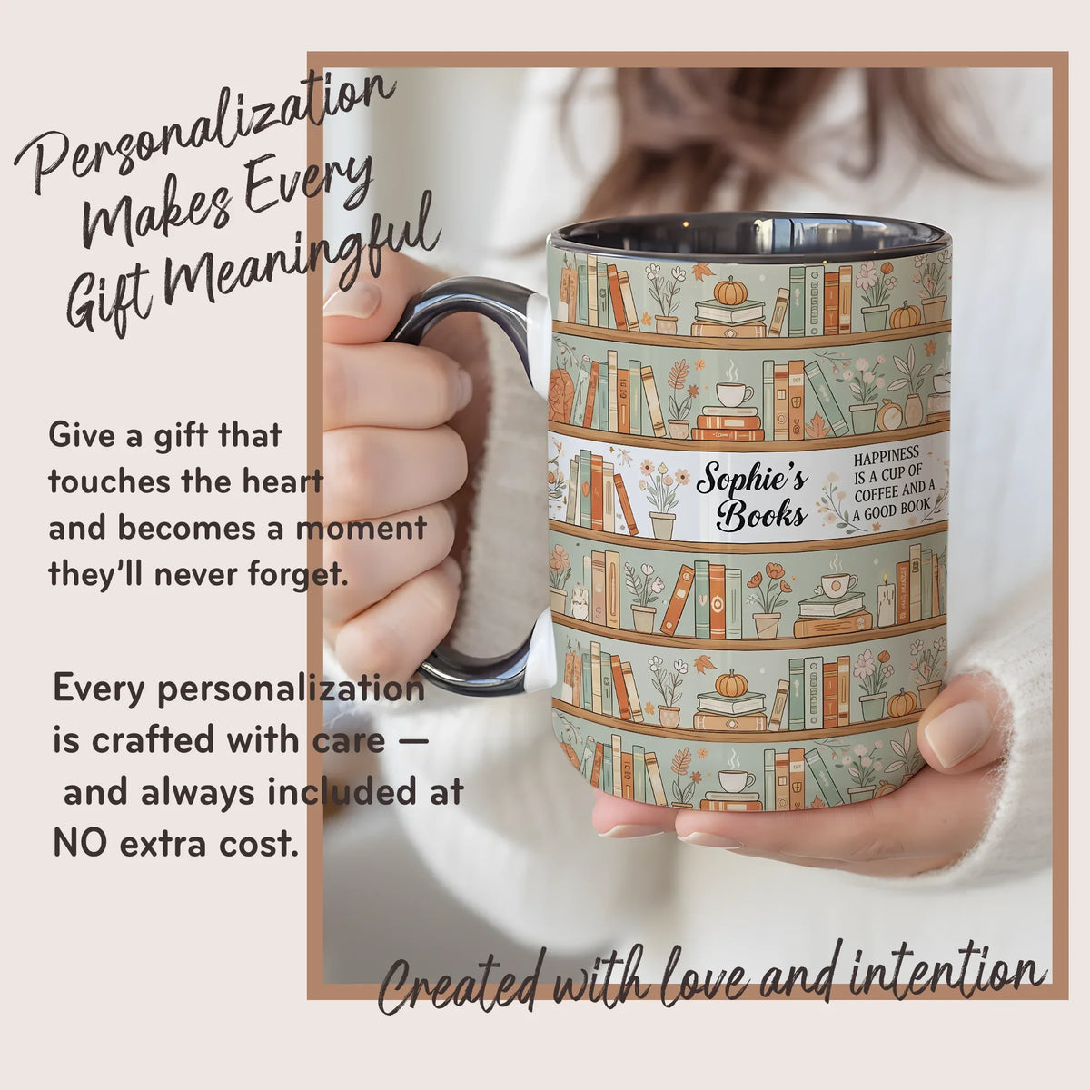Happiness is a Cup of Coffee and a Good Book - Personalized Gift Mug - Faith In My Bag is a brand operated by Gemini Clothing LLC