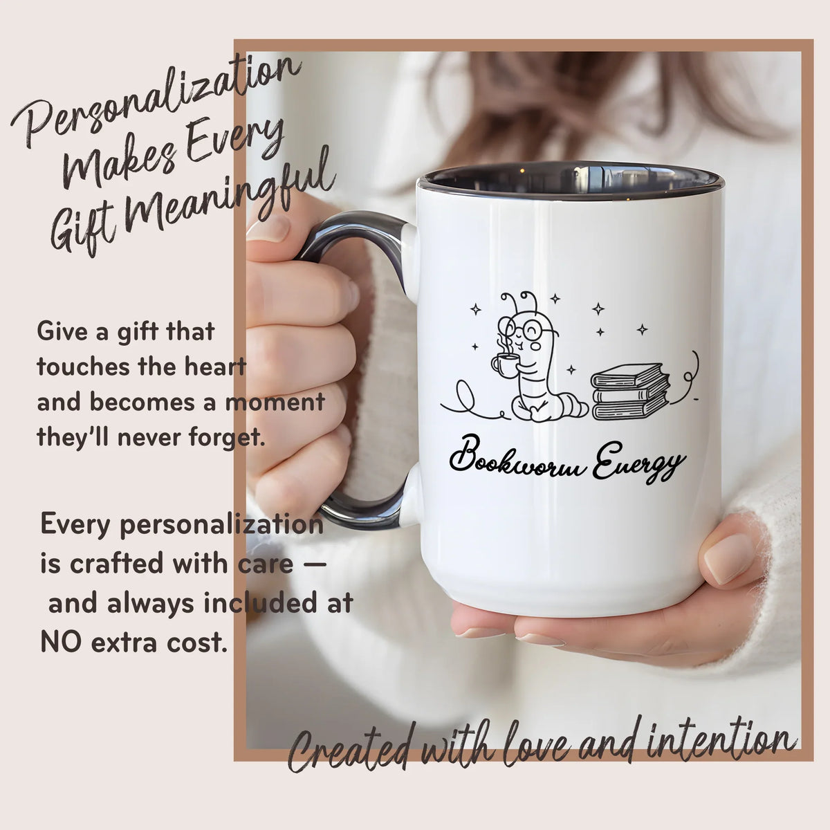 Bookworm Energy - Personalized Gift Mug - Faith In My Bag is a brand operated by Gemini Clothing LLC