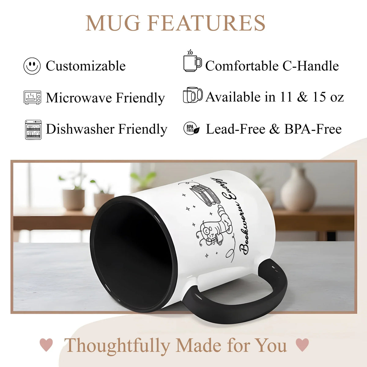 Bookworm Energy - Personalized Gift Mug - Faith In My Bag is a brand operated by Gemini Clothing LLC