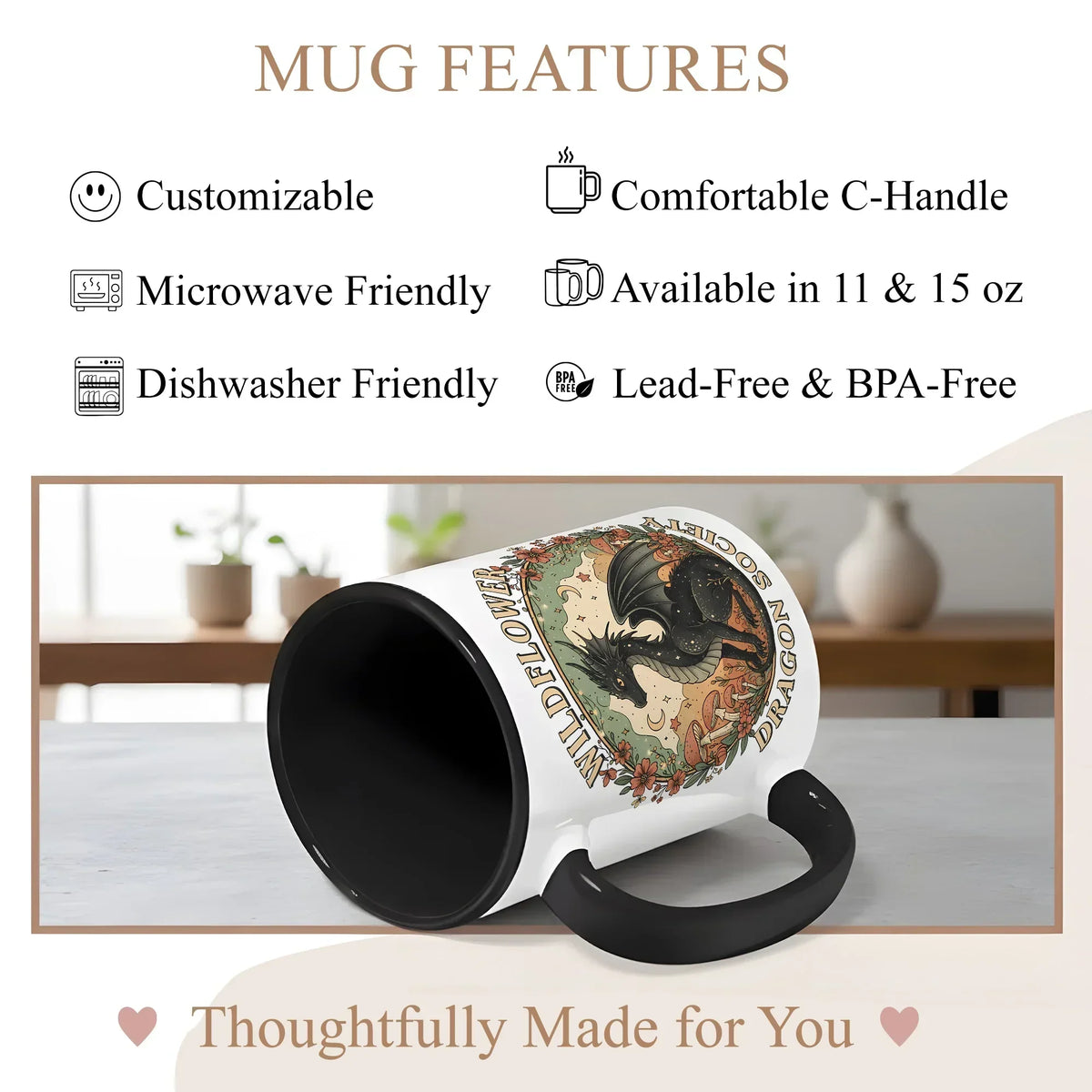 Wildflower Dragon Society Accent - Gift Mug - Faith In My Bag is a brand operated by Gemini Clothing LLC
