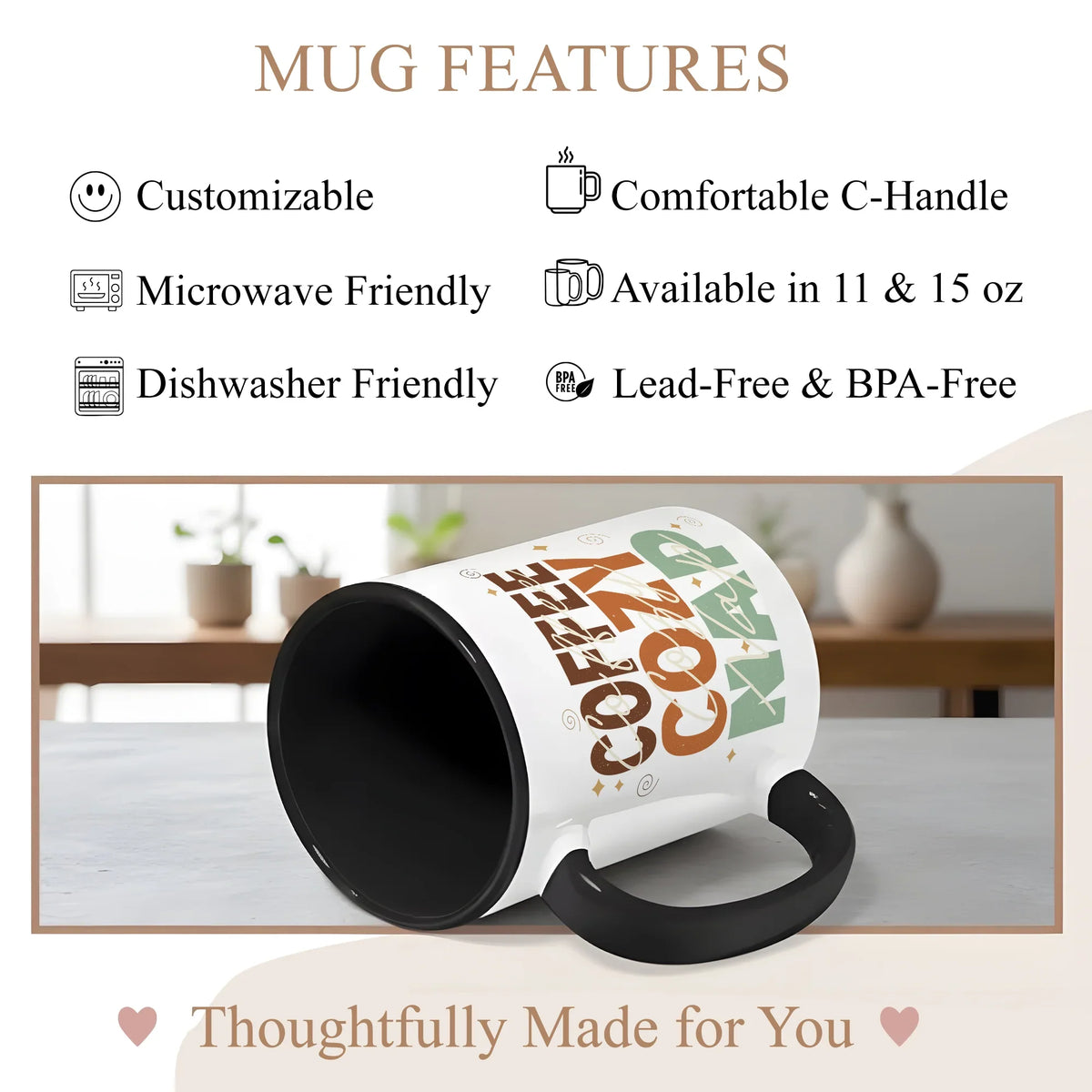 Cute Cozy Coffee - Gift Mug - Faith In My Bag is a brand operated by Gemini Clothing LLC