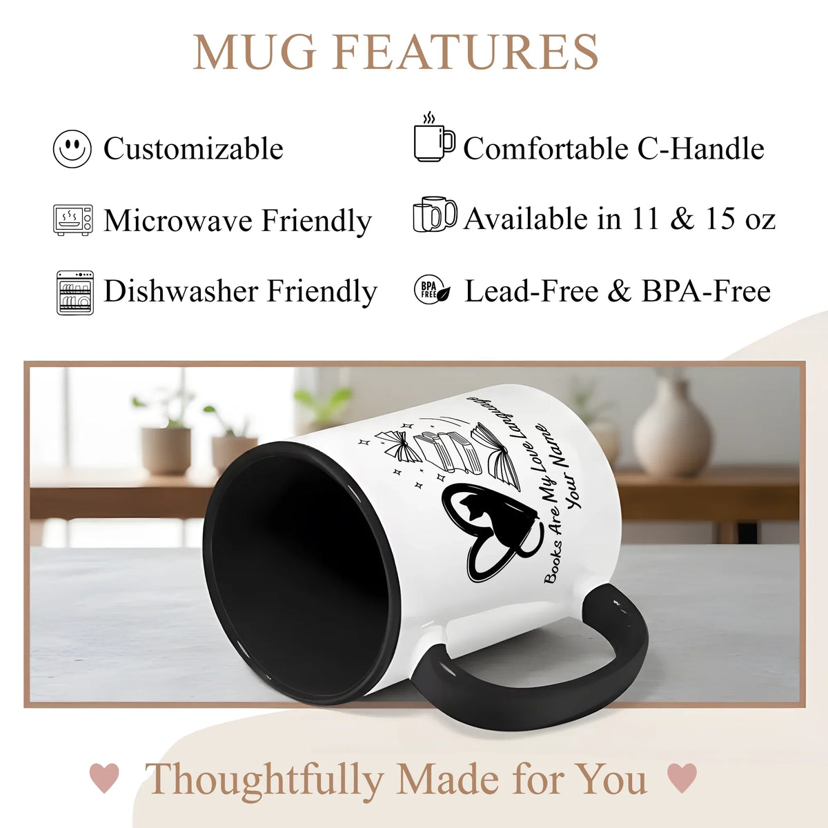 Books Are my Love Language - Personalized Gift Mug - Faith In My Bag is a brand operated by Gemini Clothing LLC