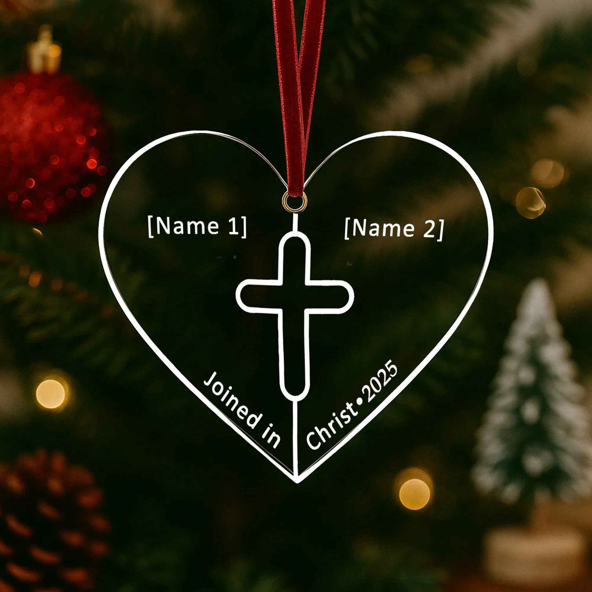 Joined in Christ 2025 Personalized Christmas Ornament