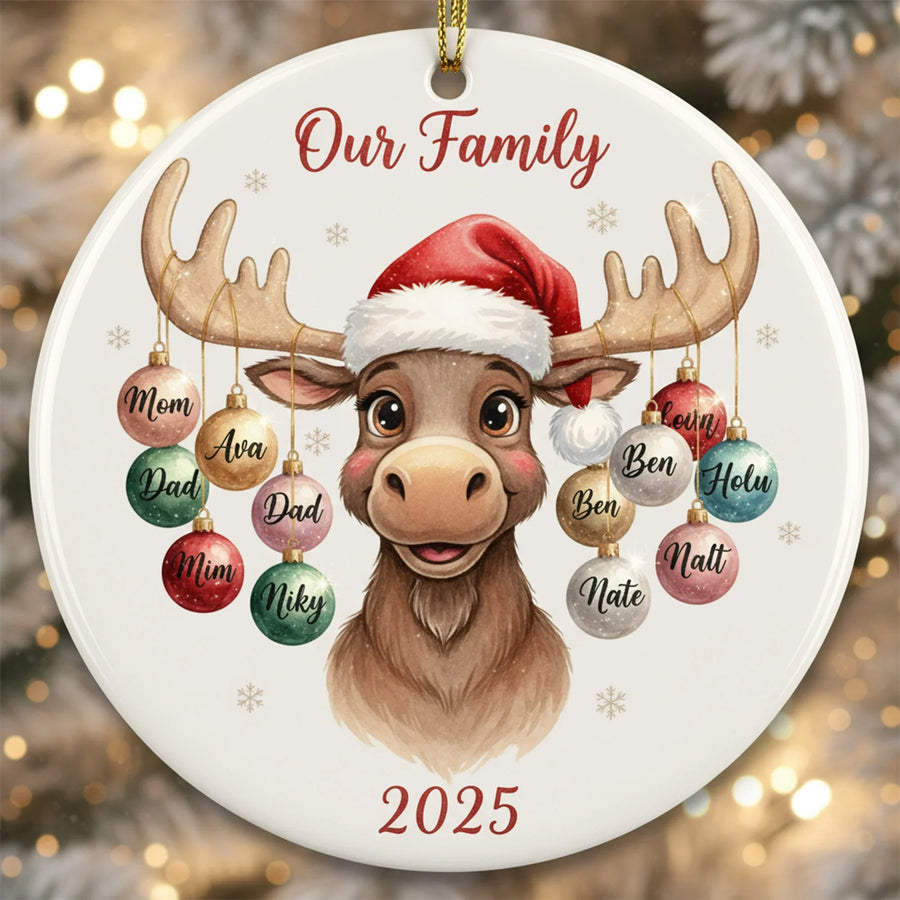 Family Reindeer 2025 - Personalized Christmas Ornament - Faith In My Bag is a brand operated by Gemini Clothing LLC