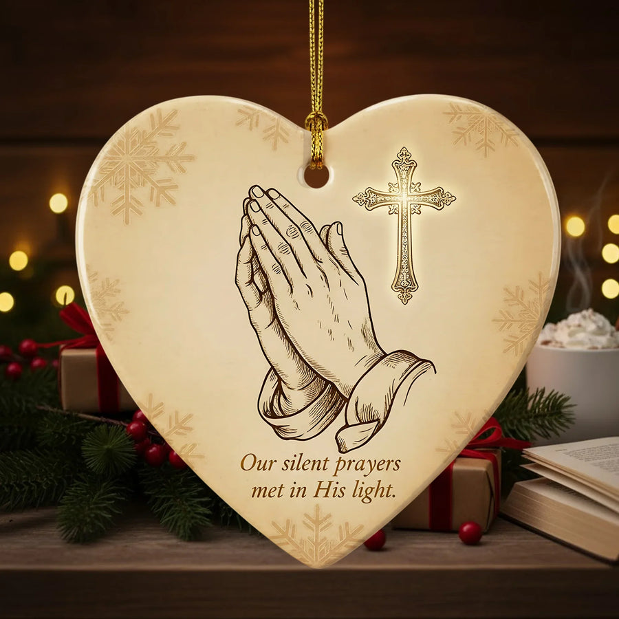 In His Hands Prayer Decoration - Christmas Ornament - Faith In My Bag is a brand operated by Gemini Clothing LLC