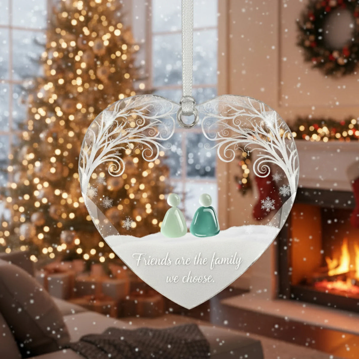 Friends Glass Heart - Personalized Christmas Ornament - Faith In My Bag is a brand operated by Gemini Clothing LLC