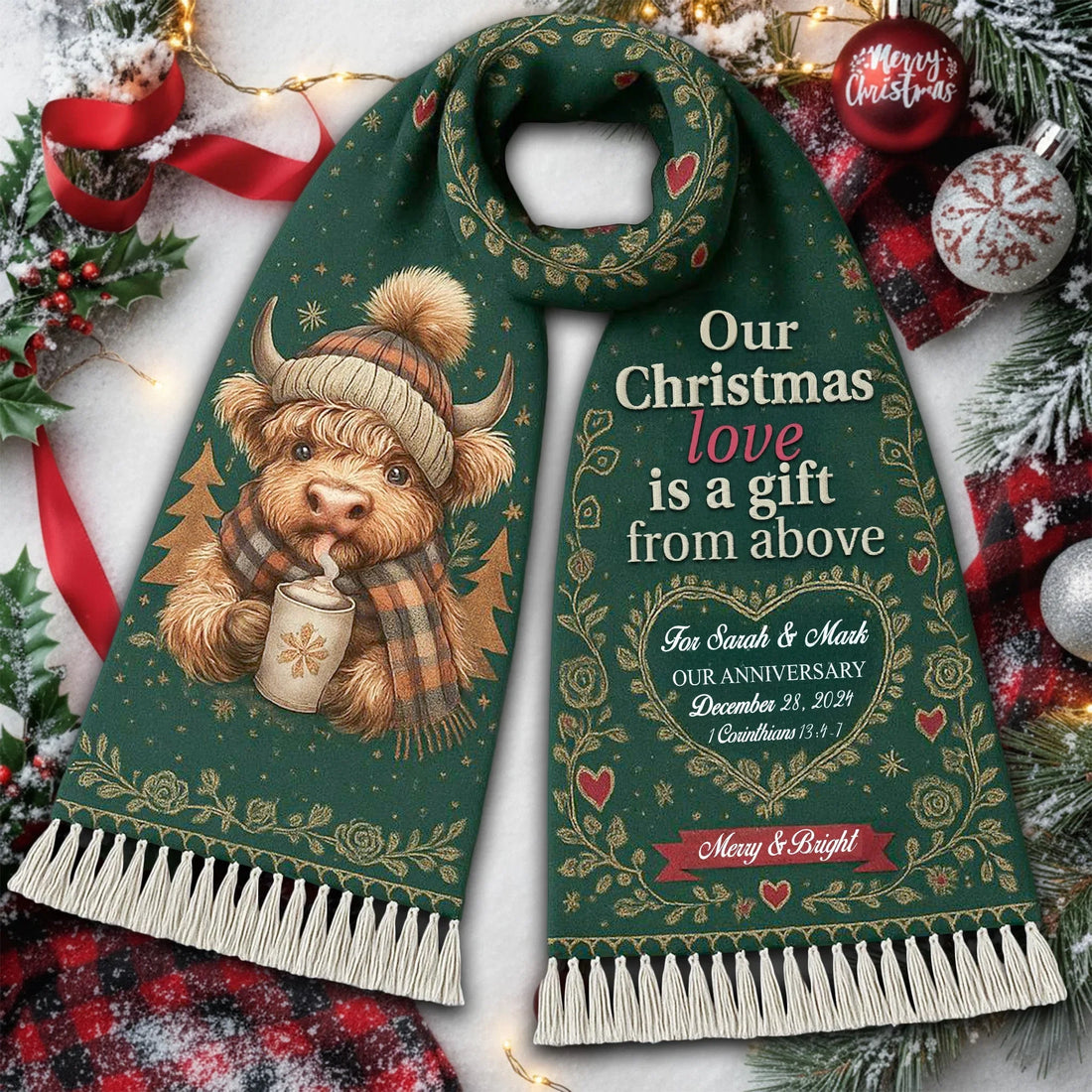 Christmas Scarf for Couple - Personalized Christian Gift - Faith In My Bag is a brand operated by Gemini Clothing LLC
