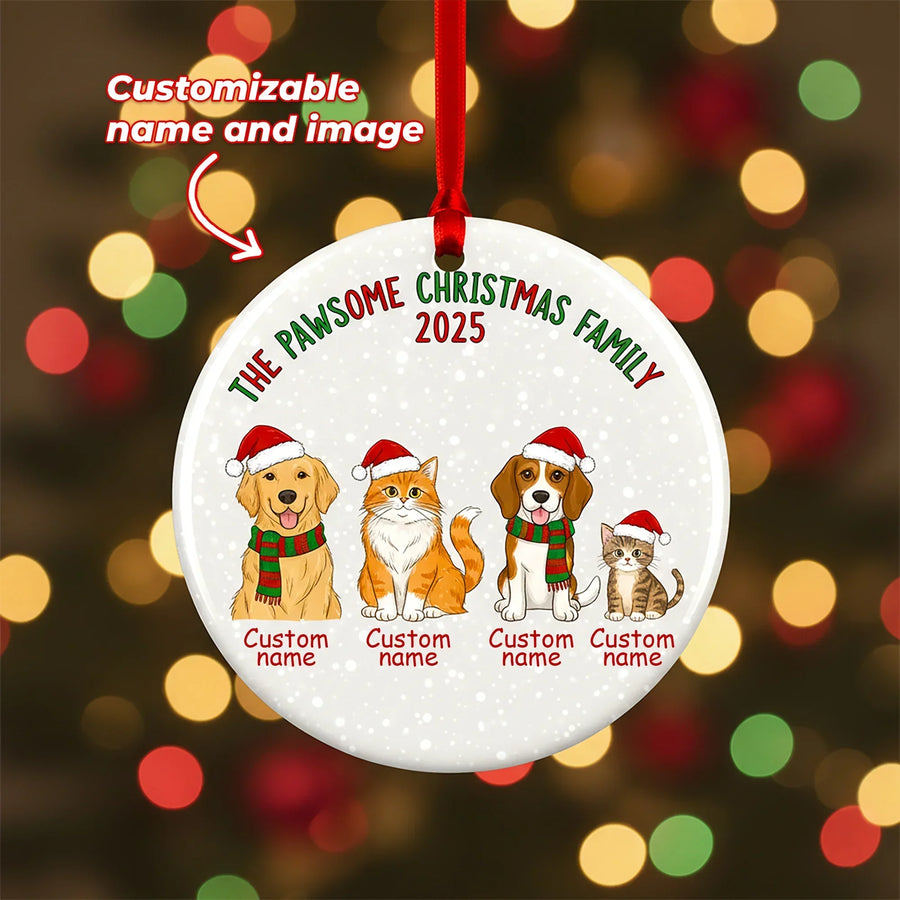 Pet Family Christmas 2025 - Personalized Christmas Ornament - Faith In My Bag is a brand operated by Gemini Clothing LLC