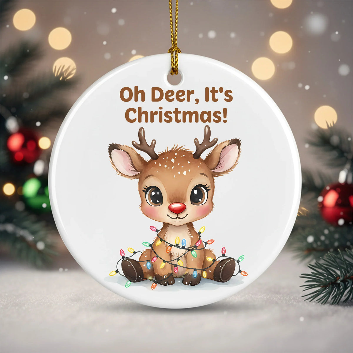 Oh Deer It's Christmas - Christmas Ornament - Faith In My Bag is a brand operated by Gemini Clothing LLC