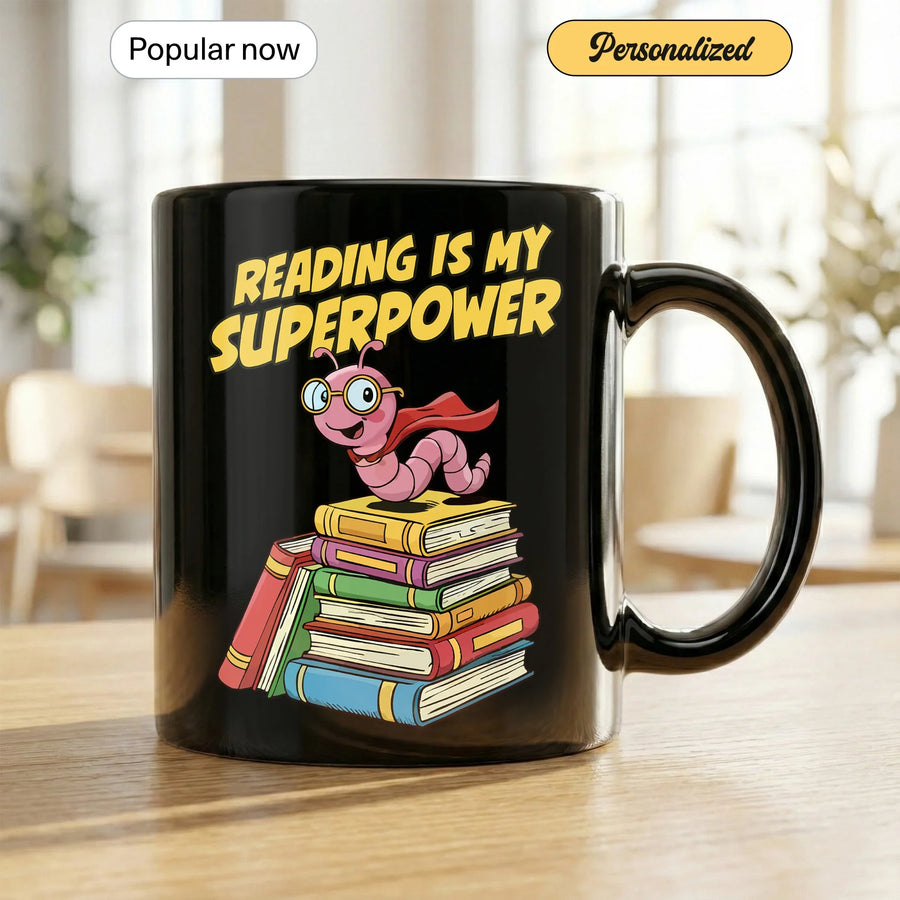 Reading is my Superpower - Gift Mug - Faith In My Bag is a brand operated by Gemini Clothing LLC