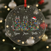 Cat Family Acrylic - Personalized Christmas Ornament - Faith In My Bag is a brand operated by Gemini Clothing LLC