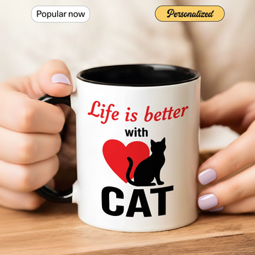Life is Better with Cat - Gift Mug - Faith In My Bag is a brand operated by Gemini Clothing LLC