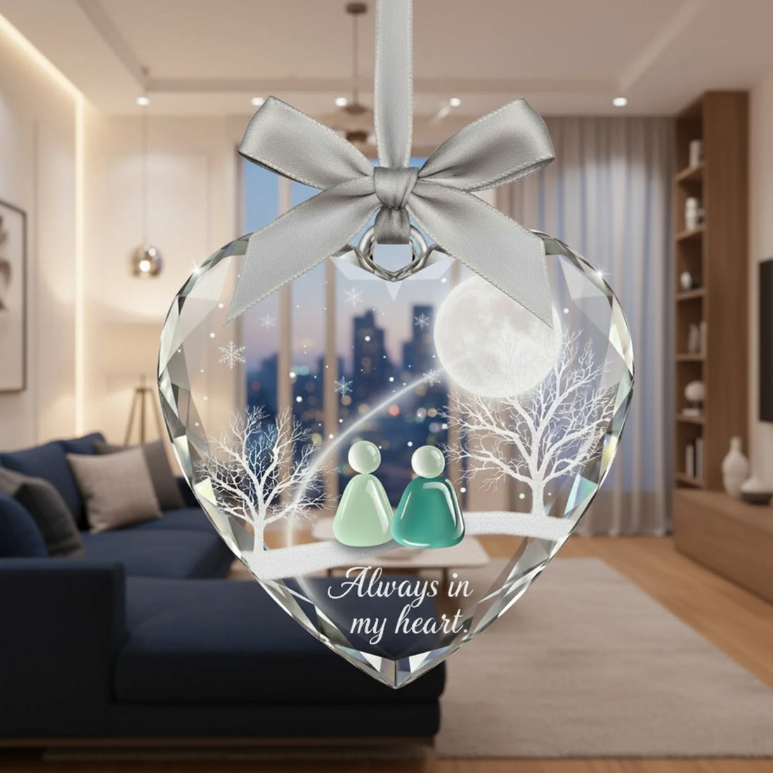 Always in my Heart Glass - Christmas Ornament - Faith In My Bag is a brand operated by Gemini Clothing LLC
