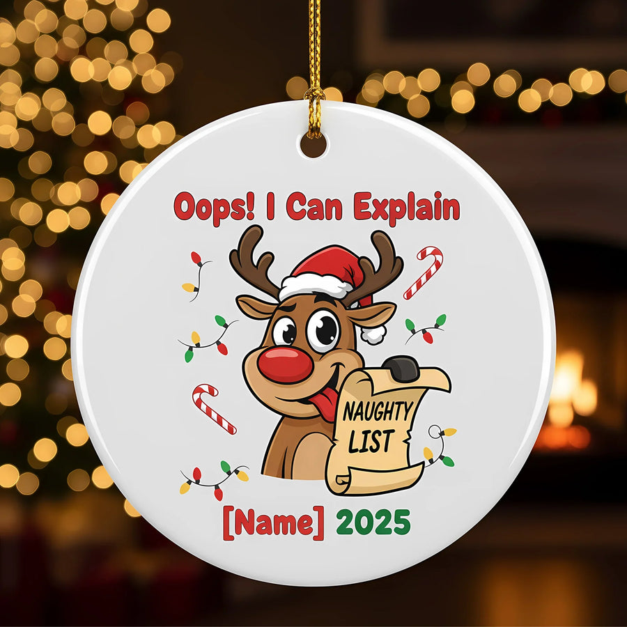 Naughty List 2025 - Personalized Christmas Ornament - Faith In My Bag is a brand operated by Gemini Clothing LLC