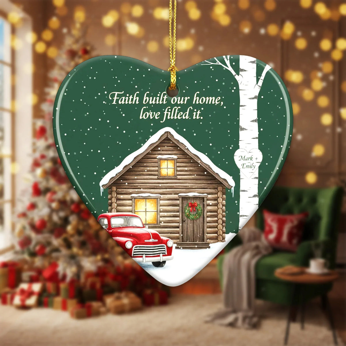Home Blessed by - Personalized Christmas Ornament - Faith In My Bag is a brand operated by Gemini Clothing LLC