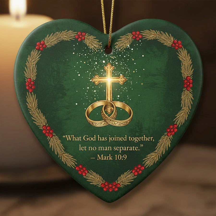 What God Has Joined Together - Christmas Ornament - Faith In My Bag is a brand operated by Gemini Clothing LLC