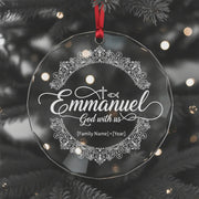 Emmanuel God with Us - Personalized Christmas Ornament - Faith In My Bag is a brand operated by Gemini Clothing LLC