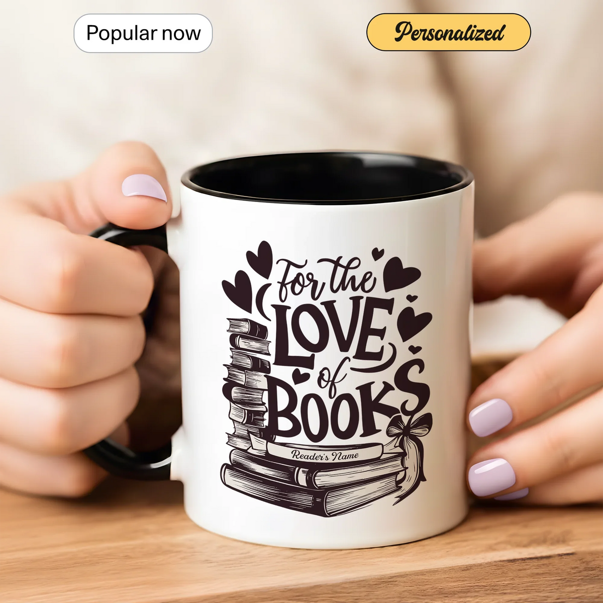 For the Love of Books Personalized Gift Mug - Faith In My Bag is a brand operated by Gemini Clothing LLC