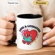 Love & Literature with Heart Design - Gift Mug - Faith In My Bag is a brand operated by Gemini Clothing LLC