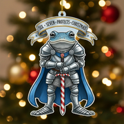 Frog Knight Christmas - Personalized Christmas Ornament - Faith In My Bag is a brand operated by Gemini Clothing LLC