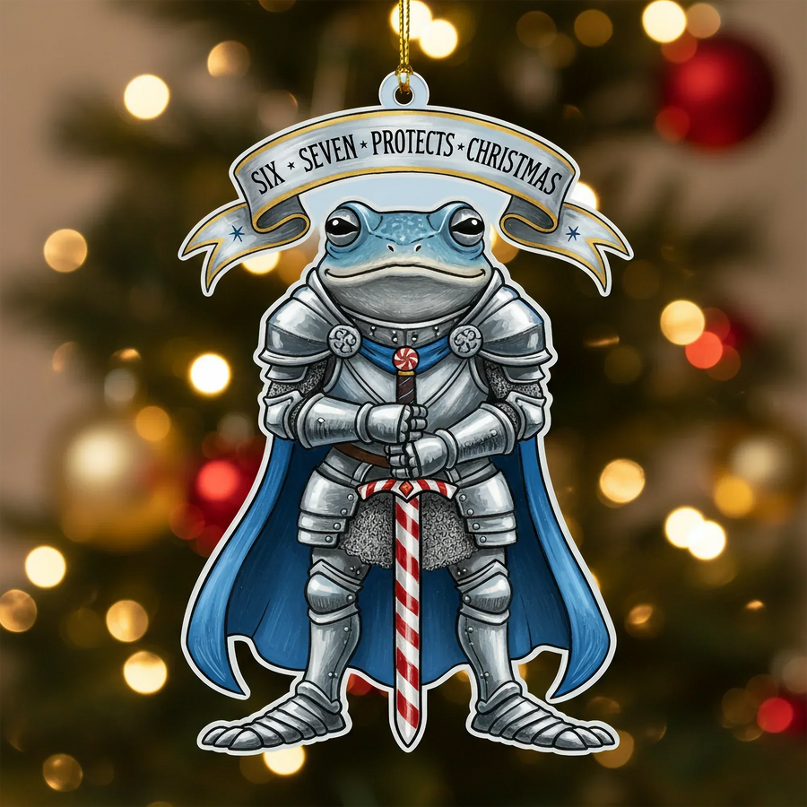 Frog Knight Christmas - Personalized Christmas Ornament - Faith In My Bag is a brand operated by Gemini Clothing LLC