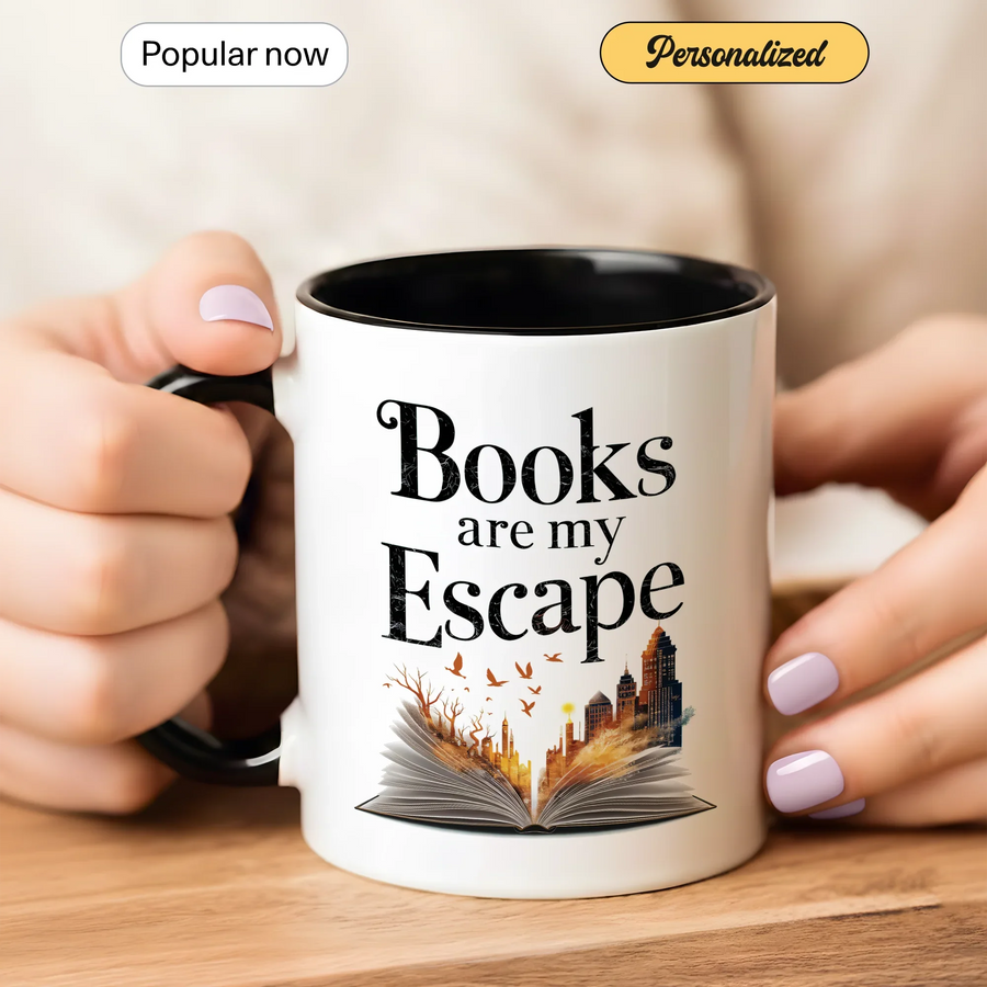 Books Are my Escape - Personalized Gift Mug - Faith In My Bag is a brand operated by Gemini Clothing LLC