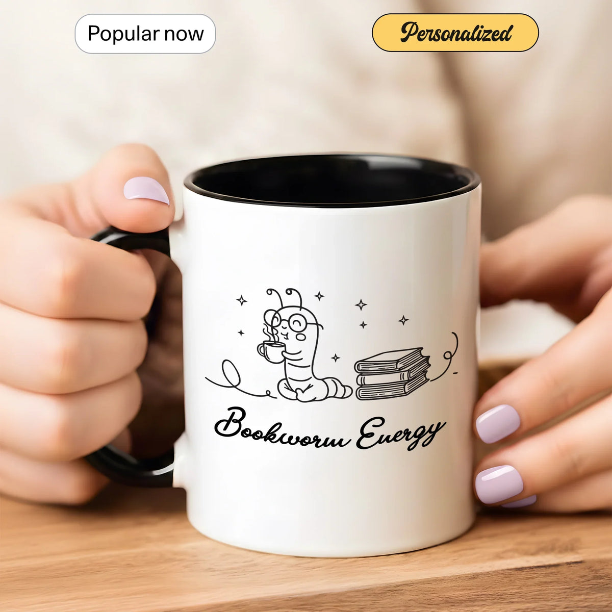 Bookworm Energy - Personalized Gift Mug - Faith In My Bag is a brand operated by Gemini Clothing LLC