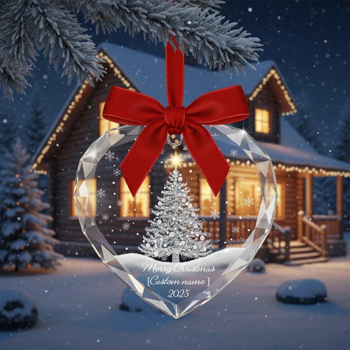 Glass Heart - Personalized Christmas Ornament - Faith In My Bag is a brand operated by Gemini Clothing LLC