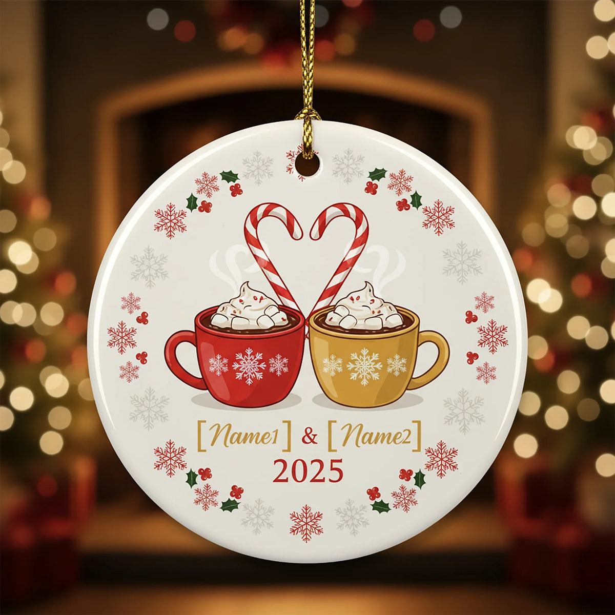 Couple 2025 2026 - Personalized Christmas Ornament - Faith In My Bag is a brand operated by Gemini Clothing LLC