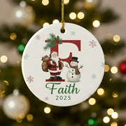 Letter 2025 - Personalized Christmas Ornament - Faith In My Bag is a brand operated by Gemini Clothing LLC