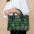 Personalized Christian Handbag: God Says I Am Green Patchwork - A Meaningful Everyday Companion
