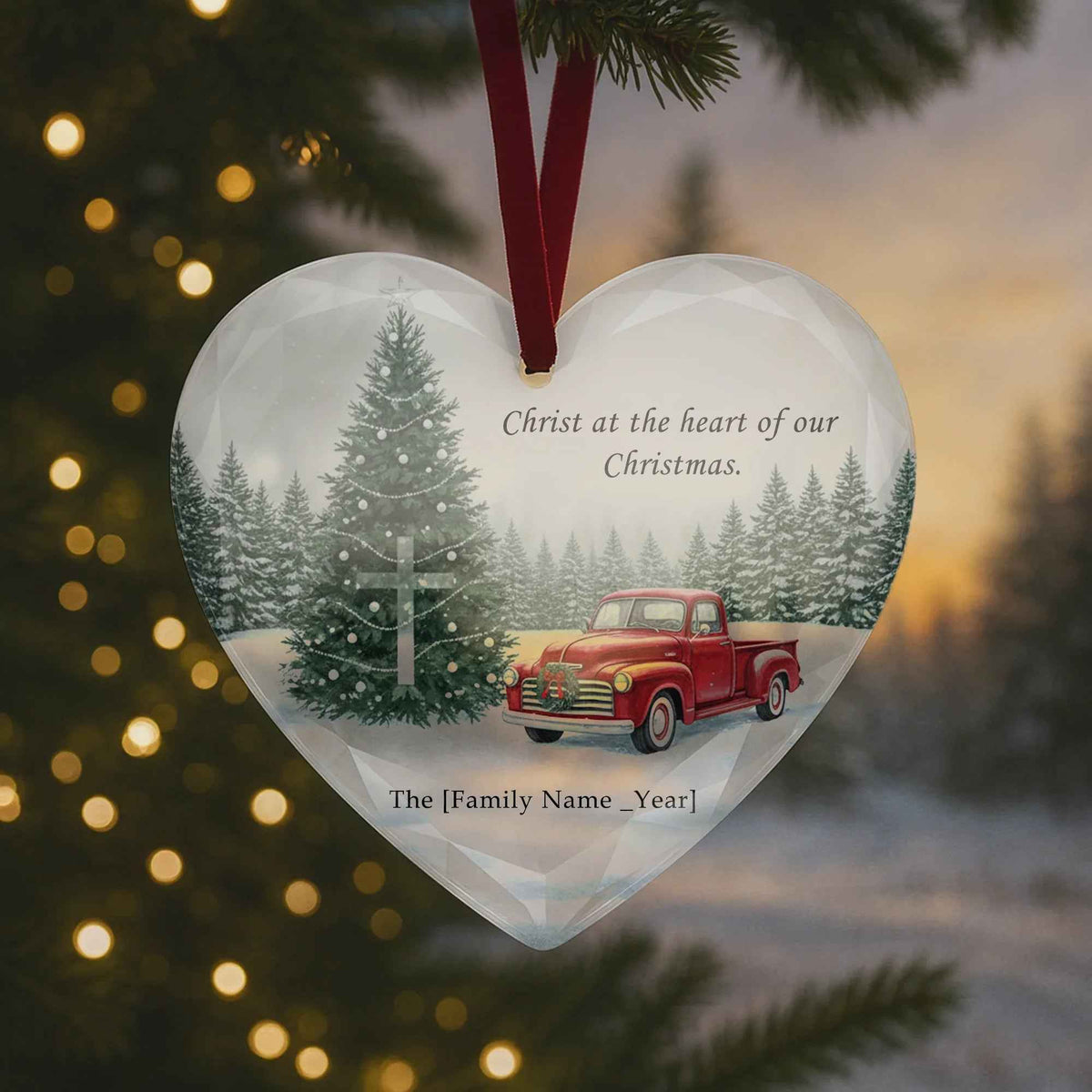 Christ At the Heart of Our Christmas Christmas - Personalized Christmas Ornament