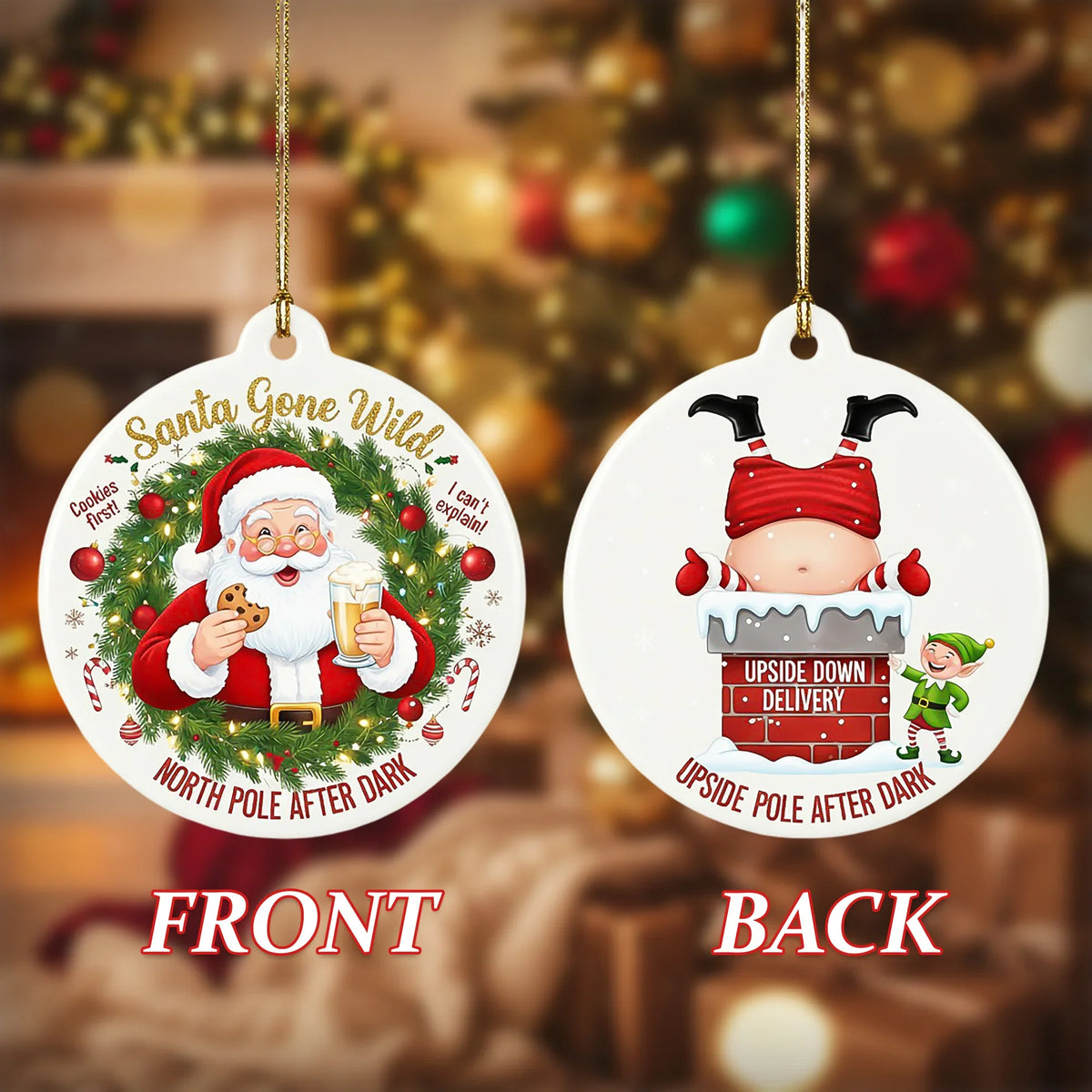 Santa Gone Wild - Christmas Ornament - Faith In My Bag is a brand operated by Gemini Clothing LLC