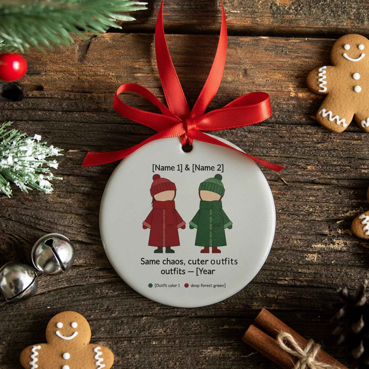 Name and Year Personalized Christmas Ornament