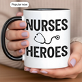 Nurses Are Heroes - Personalized Gift Mug - Faith In My Bag is a brand operated by Gemini Clothing LLC