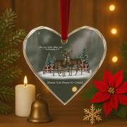 Deer Couple Heart Personalized Christmas Ornament