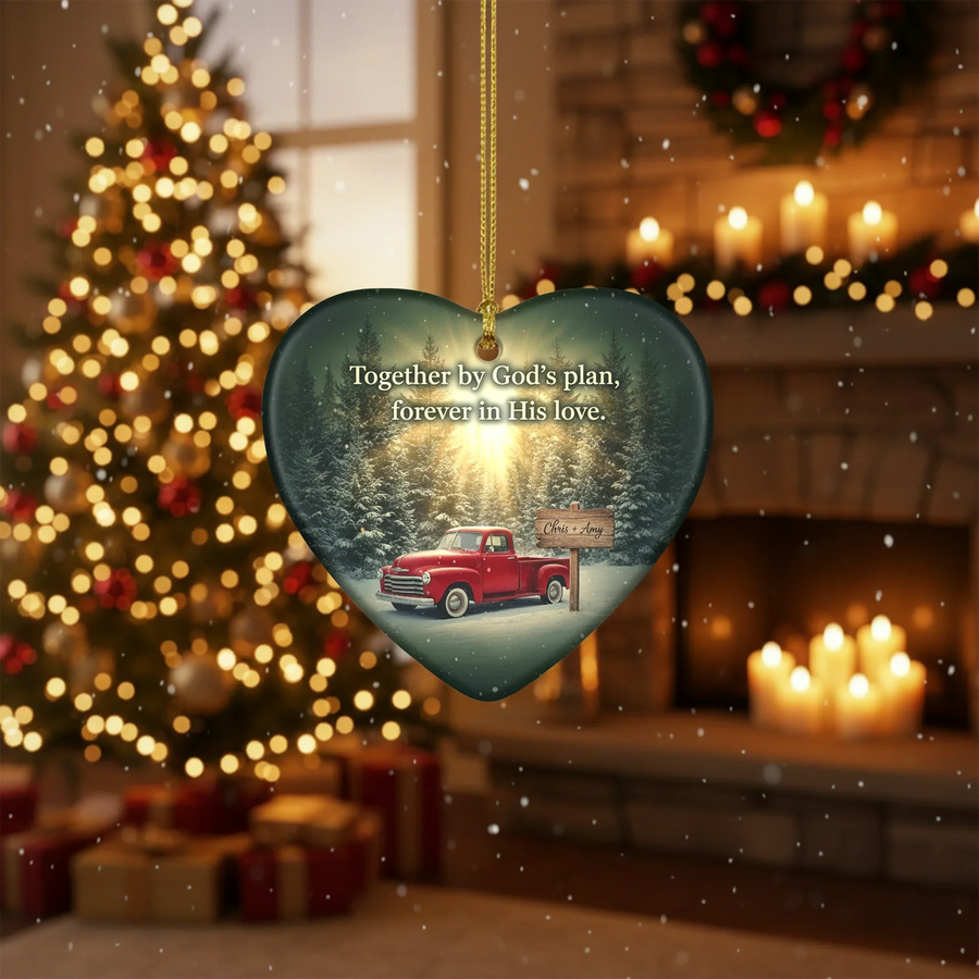 Together by God's Plan Glass - Personalized Christmas Ornament - Faith In My Bag is a brand operated by Gemini Clothing LLC