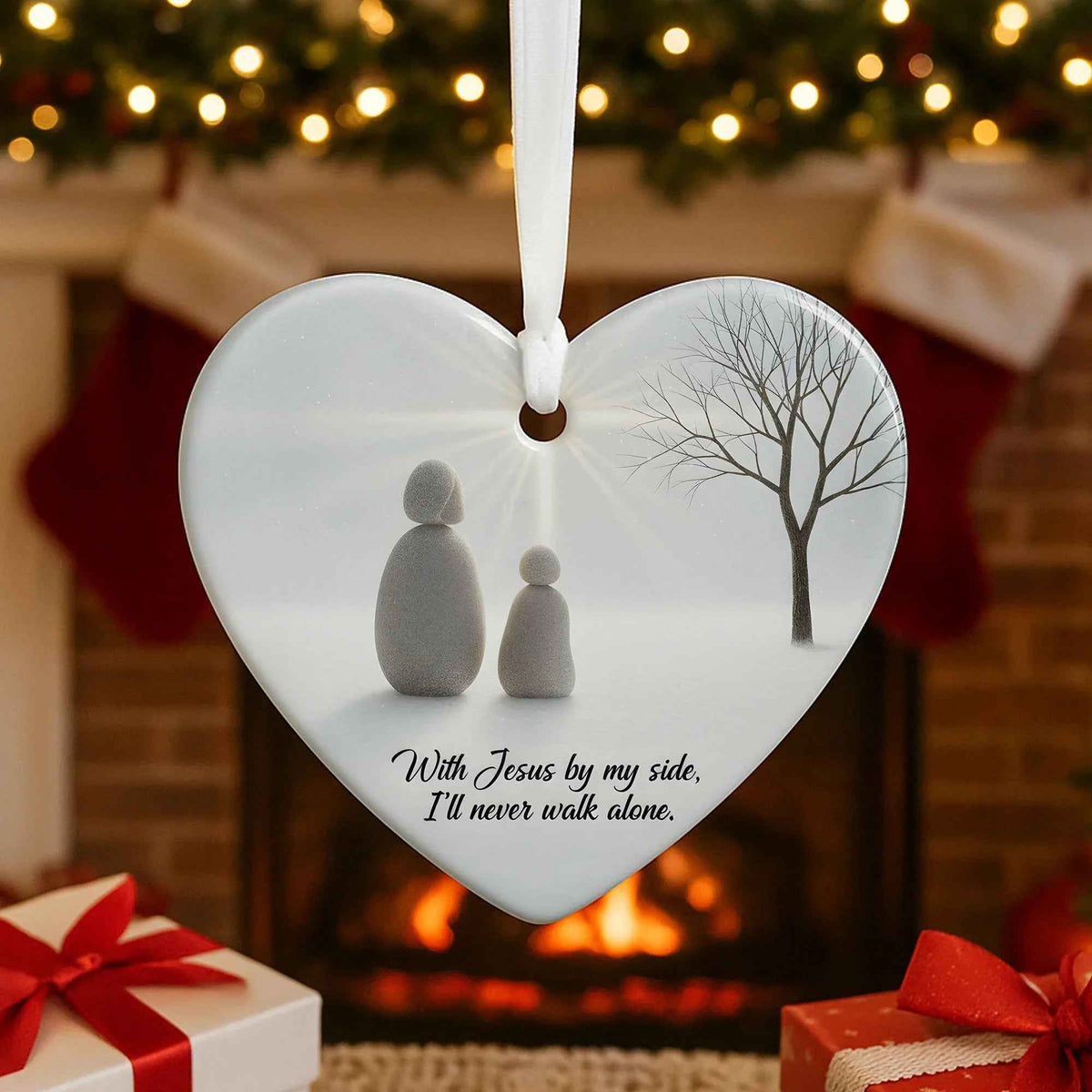 Jesus by my Side Christmas Ornament