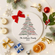 Family Name Christmas Tree Personalized Christmas Ornament