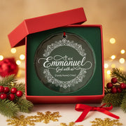 Emmanuel God with Us - Personalized Christmas Ornament - Faith In My Bag is a brand operated by Gemini Clothing LLC