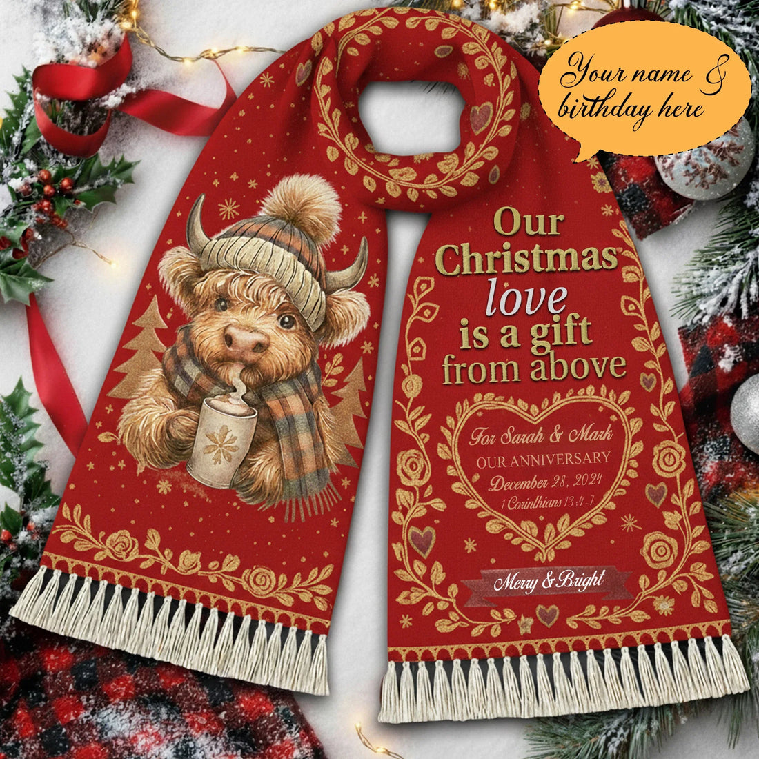 Christmas Scarf for Couple - Personalized Christian Gift - Faith In My Bag is a brand operated by Gemini Clothing LLC