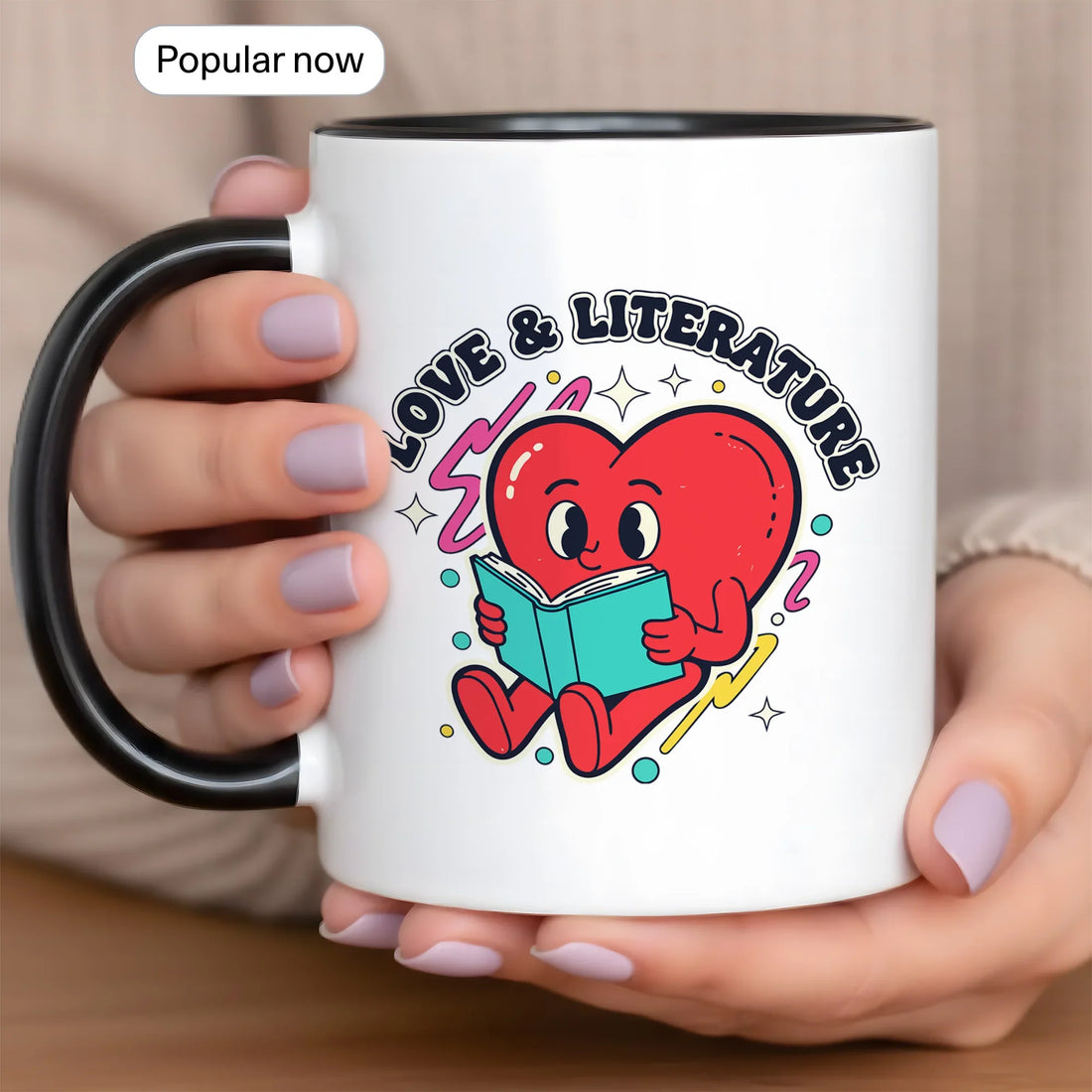 Love & Literature with Heart Design - Gift Mug - Faith In My Bag is a brand operated by Gemini Clothing LLC